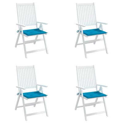 vidaXL Coussins de chaise jardin lot de 4 bleu 40x40x3 cm tissu oxford