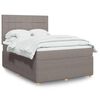 vidaXL Sommier &agrave; lattes de lit avec matelas Taupe 160x200 cm Tissu