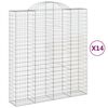vidaXL Paniers &agrave; gabions arqu&eacute;s 14 pcs 200x50x220/240 cm Fer galvanis&eacute;