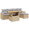 vidaXL Salon de jardin avec coussins 6 pcs beige r&eacute;sine tress&eacute;e