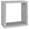vidaXL &Eacute;tag&egrave;res cube murales 2 pcs Gris b&eacute;ton 30x15x30 cm
