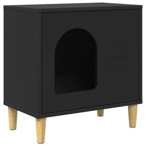 vidaXL Maison pour chat Noir 51 x 30 x 52 cm Bois d'ing&eacute;nierie