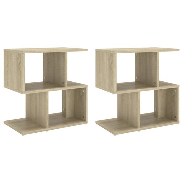 vidaXL Tables de chevet 2pcs chêne sonoma 50x30x51,5cm bois ingénierie