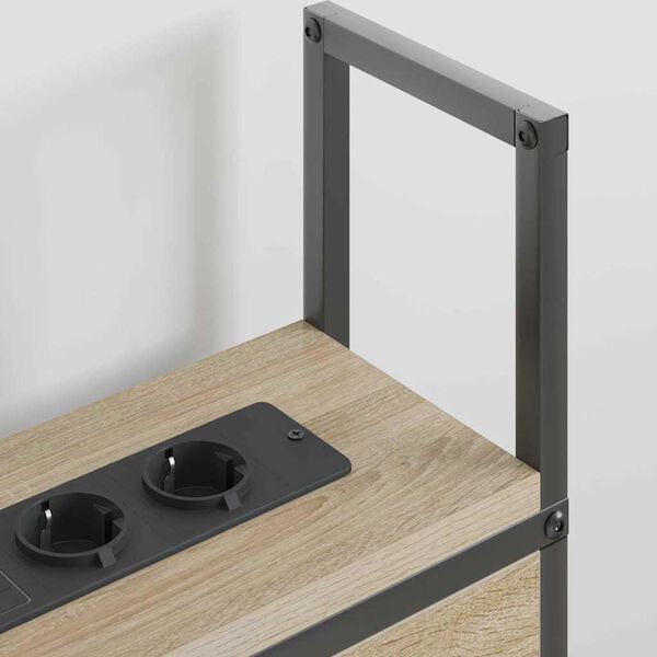 vidaXL Headboard de Rangement avec Station de Charge Ch&ecirc;ne sonoma