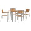 vidaXL Ensemble de repas ext&eacute;rieur 5 pcs Marron Bois de teck massif