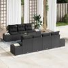 vidaXL Ensemble de canap&eacute; de jardin avec coussin 8 pcs Noir polyrotin