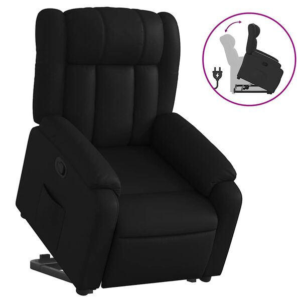 vidaXL Fauteuil inclinable Noir Similicuir