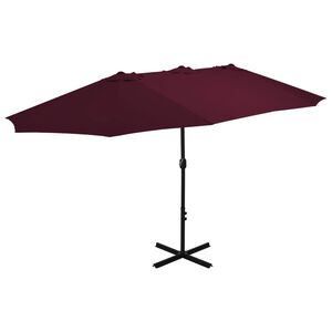 vidaXL Parasol d'ext&eacute;rieur avec m&acirc;t en aluminium rouge bordeaux