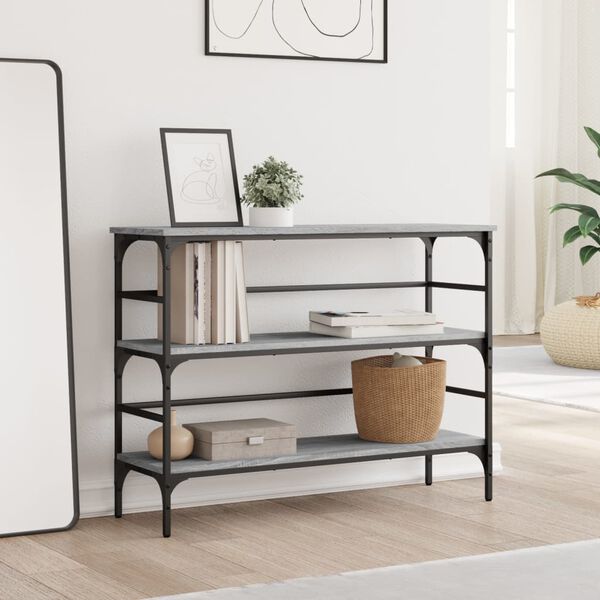 vidaXL Table console sonoma gris 100x32x75 cm bois d'ing&eacute;nierie