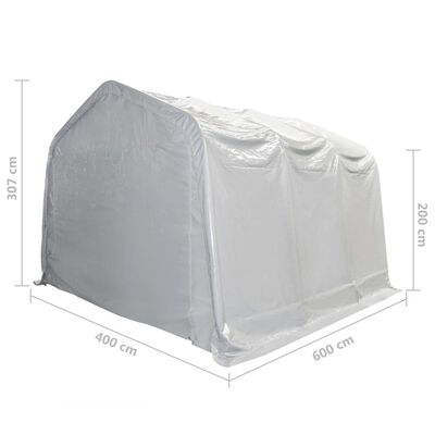 vidaXL Tente de rangement PVC 550 g/m² 4x6 m Blanc