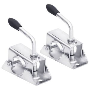vidaXL Pinces de roue de jauge 2 pcs 13,5x6,5x14 cm Acier galvanis&eacute;