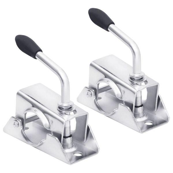 vidaXL Pinces de roue de jauge 2 pcs 13,5x6,5x14 cm Acier galvanis&eacute;