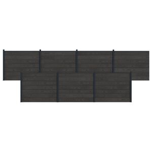 vidaXL Panneau de cl&ocirc;ture 7 pcs WPC et Aluminium Noir