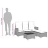vidaXL Salon de jardin avec coussins forme de L 3 pcs beige polyrotin