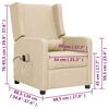 vidaXL Fauteuil électrique de massage Crème Tissu