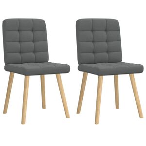 vidaXL Chaises &agrave; manger lot de 2 gris fonc&eacute; tissu