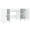 vidaXL Bureau Blanc brillant 140x50x75 cm Bois d'ing&eacute;nierie