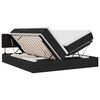 vidaXL Lit de rangement LED avec matelas Noir 180 x 200 cm Tissu