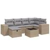 vidaXL Salon de jardin avec coussins 7pcs m&eacute;lange beige r&eacute;sine tress&eacute;e