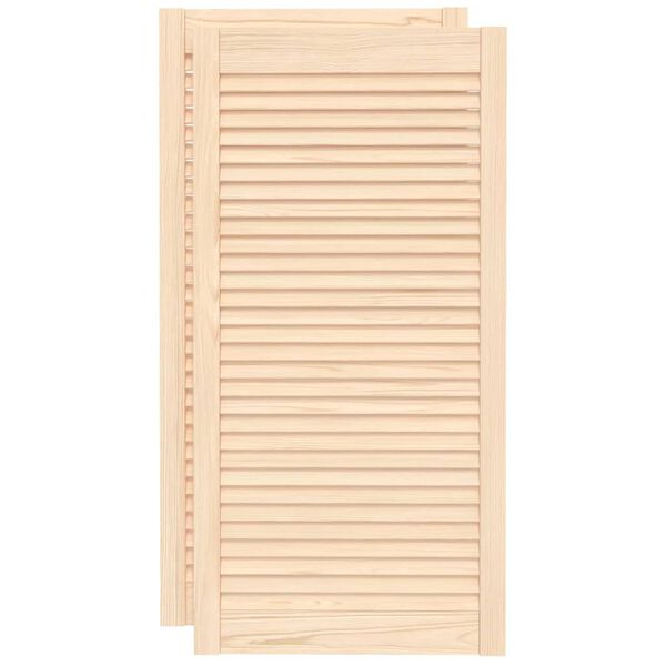 vidaXL Portes d'armoire &agrave; persiennes 2 pcs 99,3x49,4 cm pin massif