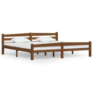 vidaXL Cadre de lit sans matelas marron miel bois pin massif 200x200cm