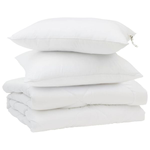 vidaXL Duvet d'été simple avec oreiller 3 pcs Blanc Microfibre