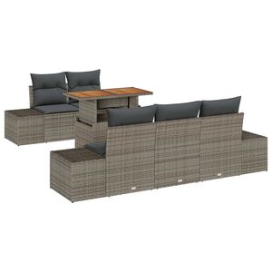 vidaXL Ensemble de canap&eacute; de jardin 6 pc Gris et marron