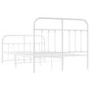 vidaXL Cadre de lit m&eacute;tal sans matelas et pied de lit blanc 120x190 cm