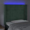 vidaXL T&ecirc;te de lit &agrave; LED Vert fonc&eacute; 93x16x118/128 cm Velours