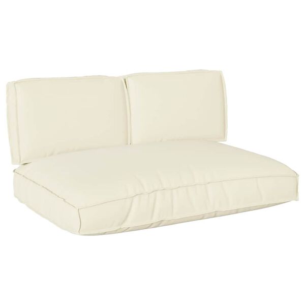 vidaXL Set de coussins de palette 3 pcs Cr&egrave;me 120 x 80 x 12 cm