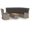 vidaXL Salon de jardin 3 pcs avec coussins Gris R&eacute;sine tress&eacute;e