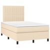 vidaXL Sommier &agrave; lattes de lit avec matelas cr&egrave;me 120x190 cm tissu
