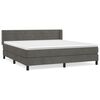 vidaXL Sommier &agrave; lattes de lit et matelas Gris fonc&eacute; 180x200cm Velours