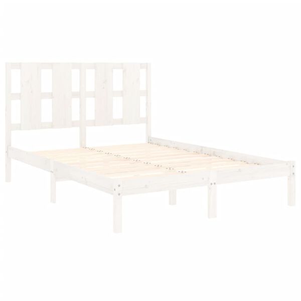vidaXL Cadre de lit sans matelas blanc 120x200 cm bois de pin massif
