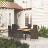 vidaXL Salon de jardin 7 pcs avec coussins r&eacute;sine tress&eacute;e noir