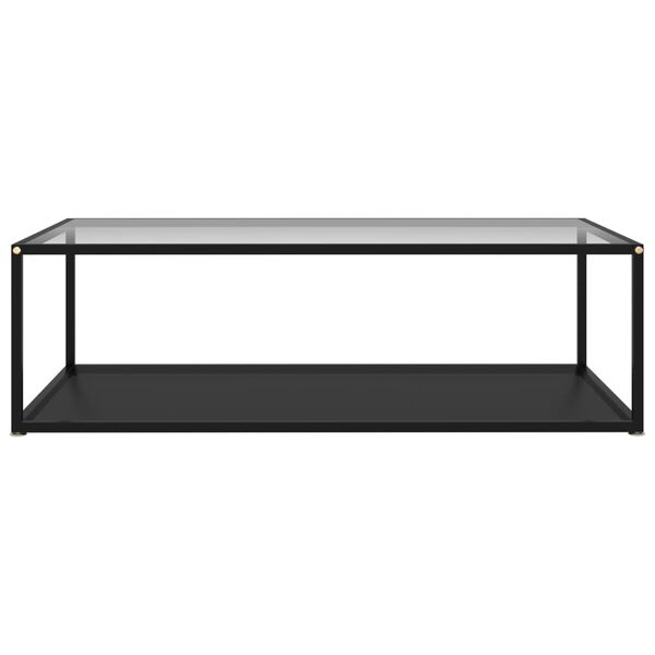 vidaXL Table basse Transparent et noir 120x60x35 cm Verre tremp&eacute;