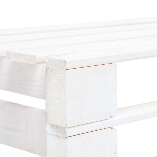 vidaXL Canapé central palette de jardin Blanc Bois de pin imprégné