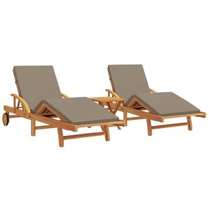 vidaXL Transat 3 pc Bois d'Acacia Massif Taupe