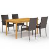 vidaXL Ensemble &agrave; manger de jardin 5 pcs Marron