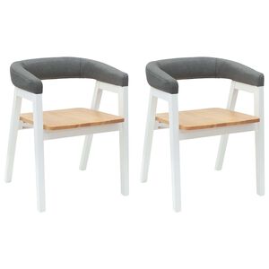 vidaXL Chaises de salle &agrave; manger 2 pcs Blanc 54 x 57 x 73 cm