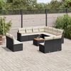 vidaXL Salon de jardin 12 pcs avec coussins noir r&eacute;sine tress&eacute;e