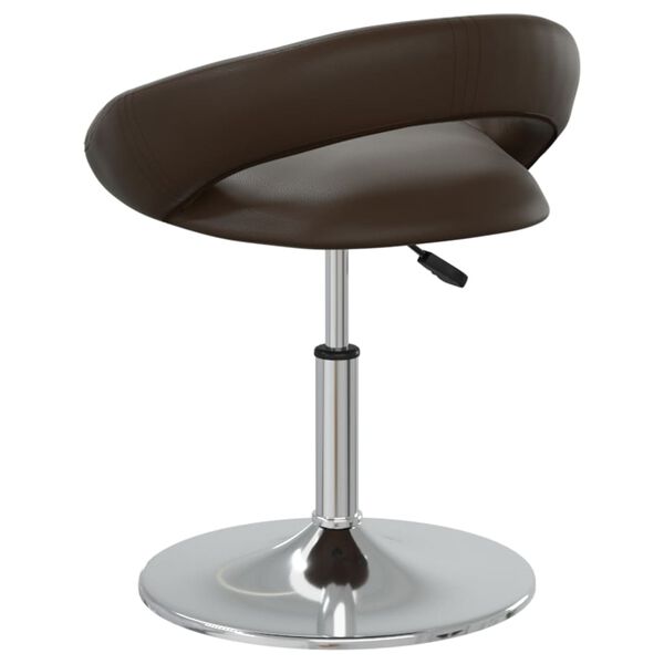 vidaXL Chaise pivotante de salle &agrave; manger Marron Similicuir