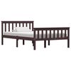 vidaXL Cadre de lit sans matelas marron fonc&eacute; pin massif 120x200 cm