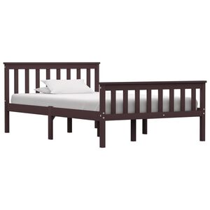 vidaXL Cadre de lit sans matelas marron fonc&eacute; pin massif 120x200 cm