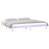 vidaXL Cadre de lit &agrave; LED sans matelas 140x190 cm bois massif
