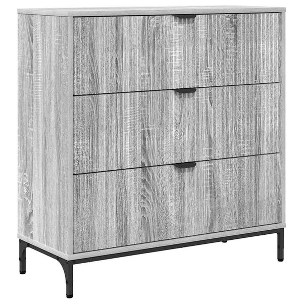 vidaXL Buffet Gris Sonoma 79,5 x 33 x 82 cm Bois d'ing&eacute;nierie