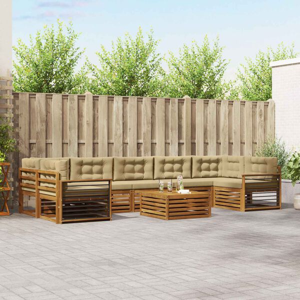 vidaXL Ensemble de canap&eacute;s d'ext&eacute;rieur 8 pcs Naturel et Beige
