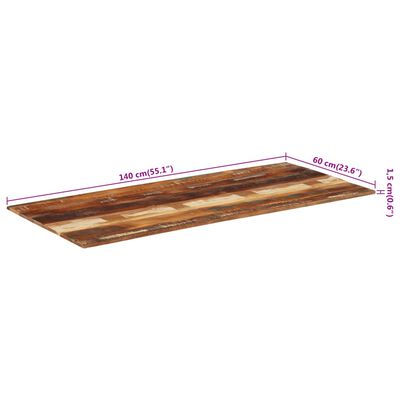 vidaXL Dessus de table rectangulaire 60x140 cm 15-16 mm Bois récupéré