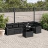 vidaXL Salon de jardin 7 pcs avec coussins noir r&eacute;sine tress&eacute;e