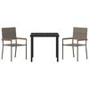 vidaXL Ensemble de salle &agrave; manger pour jardin 3 pcs Gris polyrotin
